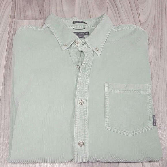 Eddie Bauer Other - Eddie Bauer Men’s XL Classic Fit Corduroy Green Button Down Shirt Casual